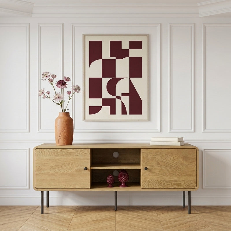 Tony Meuble TV 120 cm à coins arrondis vintage