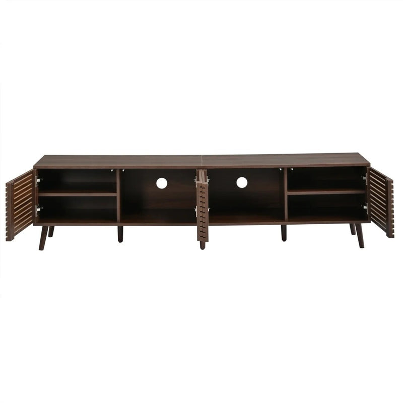 Bowie Meuble TV 180 cm à portes grillagées - TV jusqu'à 75 pouces, 4 portes