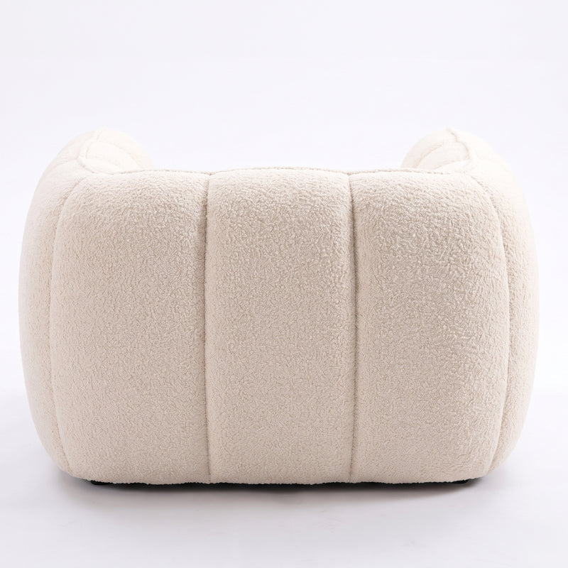 GARY Fauteuil 1 Place Bouclette Blanc - Livré Compressé
