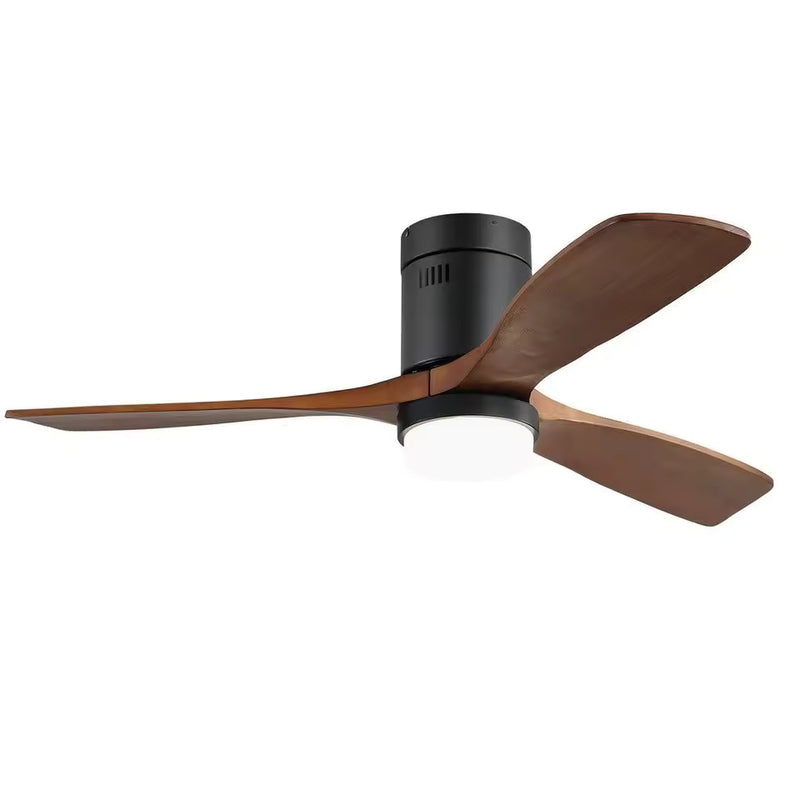 Kelly Ventilateur de Plafond silencieux de luxe - Bois Foncé Métal Noir Mat