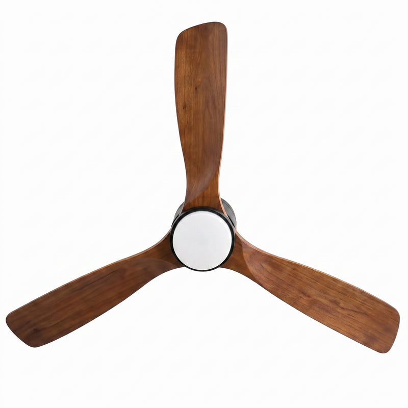 Kelly Ventilateur de Plafond silencieux de luxe - Bois Foncé Métal Noir Mat