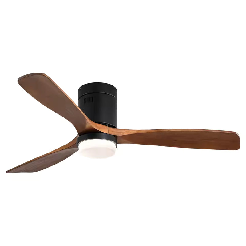 Kelly Ventilateur de Plafond silencieux de luxe - Bois Foncé Métal Noir Mat