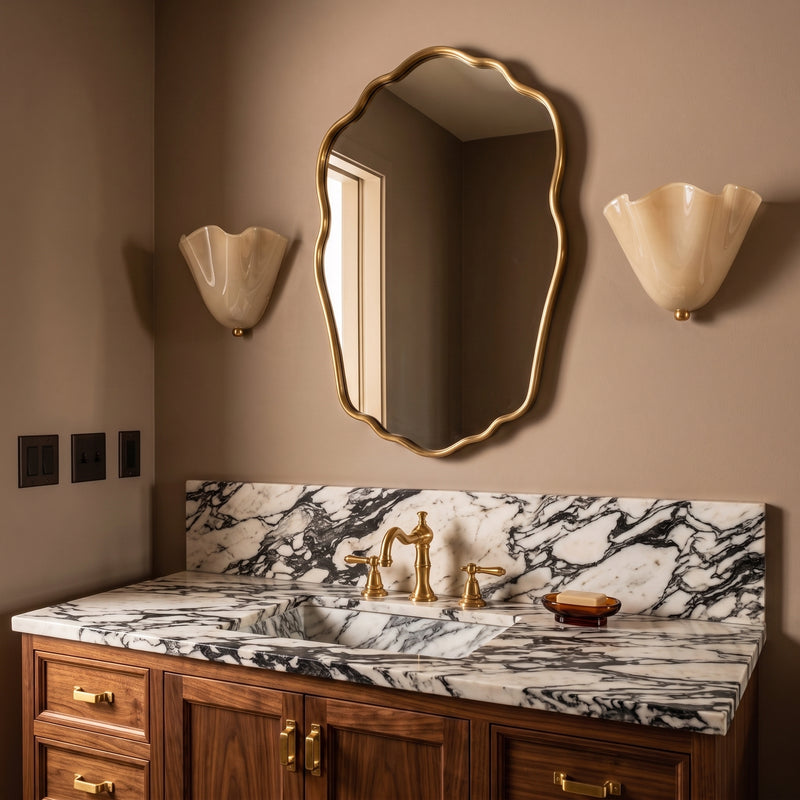 Applique Murale Lexi - Verre Coquille, Style Rétro Français, LED