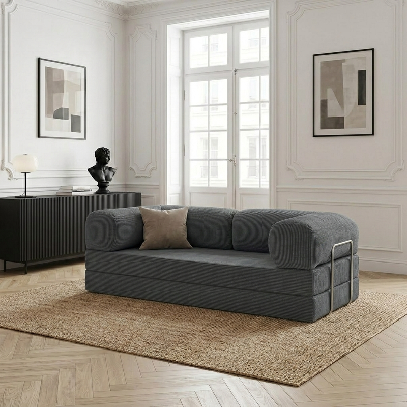 MALMO Canapé-Lit 2 places Gris Anthracite