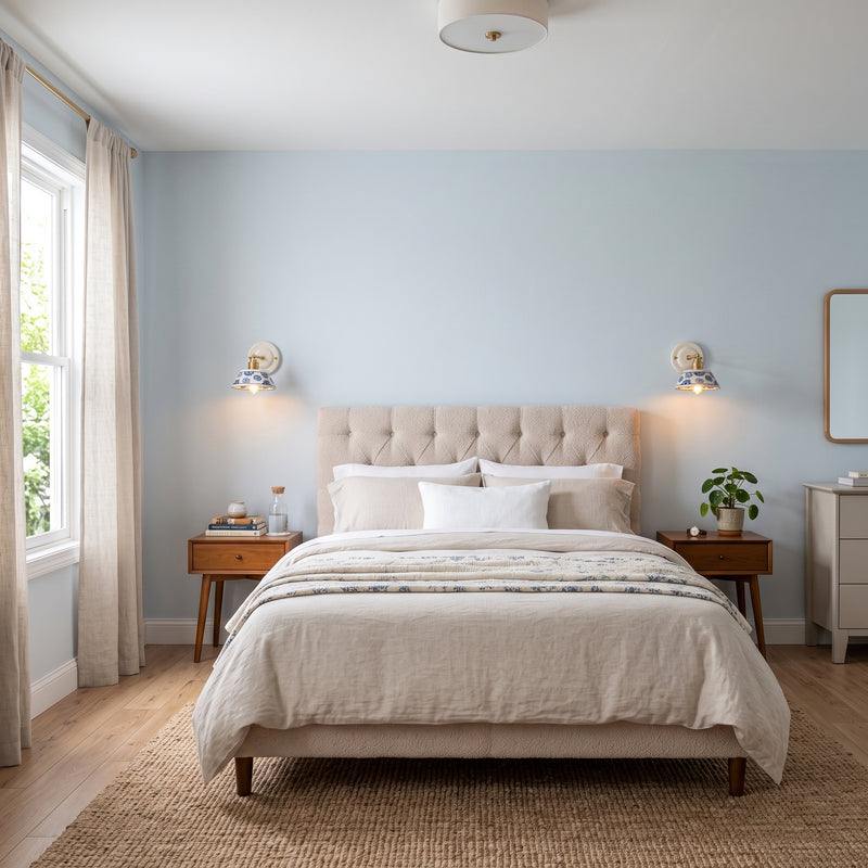 Applique Murale Milo – Céramique Rétro Floral & Laiton